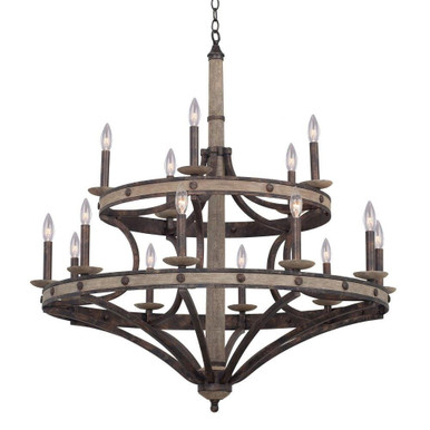 Coronado 15 Light Oversized 2 Tier Round Chandelier by Kalco - 7040FG