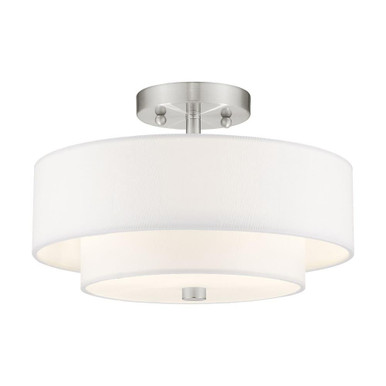 Claremont 2 Light 13 Inch Wide Semi Flush Mount by Livex - 51043-91