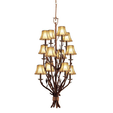 Ponderosa 12 Light 3 Tier Foyer Chandelier by Kalco - 5033PD/8045