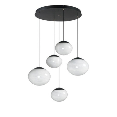 Nimbus 7W 5 LED Pendant 8 Inch Tall and 26.25 Inch Wide by ET2 - E11525-113BK