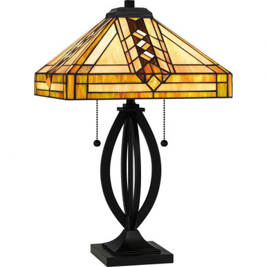 Tiffany 2 Light Table Lamp 22.75 x 14.25 Inches by Quoizel  - TF6152MBK