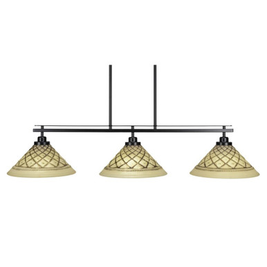 Odyssey 3 Light Chocolate Icing Glass Oversized Island Pendant by Toltec - 2636-MB-7182