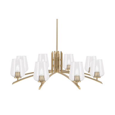 Kurve 8 Light Chandelier 10.25 x 35 Inches by Toltec 3708-NAB-210 - 3708-NAB-210