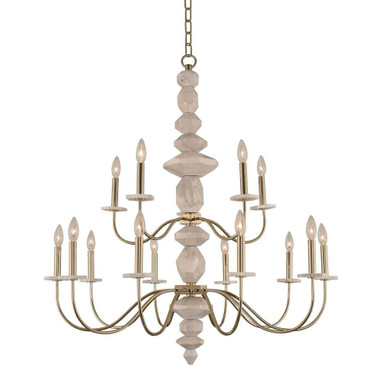 Carrara 15 Light Oversized 2 Tier Chandelier by Kalco - 304852CG