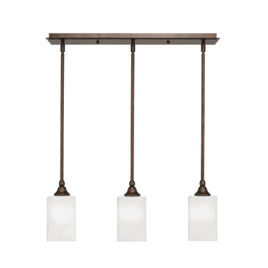 3 Light Stem Hung Linear Pendant 8 x 24.25 Inch Length by Toltec 25-BN-300 - 25-BN-300