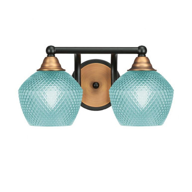 Paramount 2 Light Bath Bar 7.5 Inch Tall and 14.25 Inch Length by Toltec - 3422-MBBN-4622