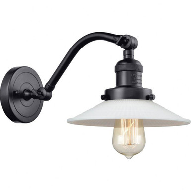 Halophane 1 Light Wall Sconce 11.5 Inch Tall by Innovations - 515-1W-BK-G1