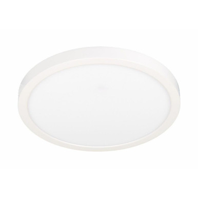 22W 3CCT LED 12 Inch Wide Round Flush Mount by Jesco - CM409RA-12R-120V-SW3-WH