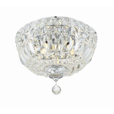 Roslyn 3 Light 10 Inch Wide Flush Mount by Crystorama - ros-a1003-ch-cl-mwp