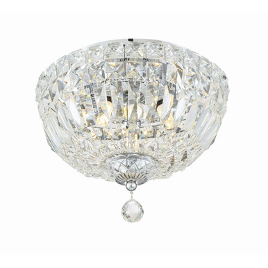 Roslyn 3 Light 10 Inch Wide Flush Mount by Crystorama - ros-a1003-ch-cl-mwp