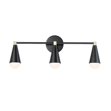 Lovell 3 Light Vanity Light by Maxim - 11263BKSBR