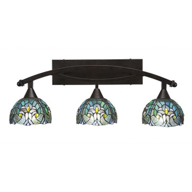 Bow 3 Light Down Glass Vanity Light 29 Inch Length by Toltec - 173--1075-29