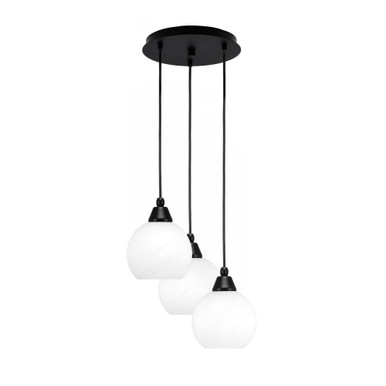 Array 3 Light Steel Medium Pendant 12 Inch Wide by Toltec - 1818-MB-12