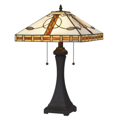 Tiffany 2 Light Table Lamp 22.25 Inches Tall and 14 Inches Wide by Cal  - BO-2903TB