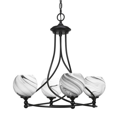 Capri 4 Light Medium Modern Chandelier by Toltec - 904-MB-4109