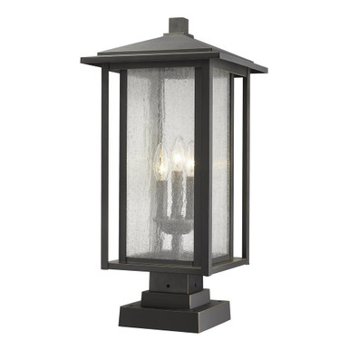 Aspen 3 Light Outdoor Square Pier Mount Lantern 11 x 23.5 Inches by Z-Lite - 554PHX