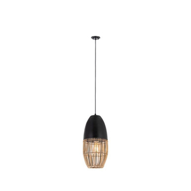 Sabal 1 Light Cord Hung Pendant 17.7 Inch Tall X 8 Inch Wide by Innovations - 660-1P-BK-8NT