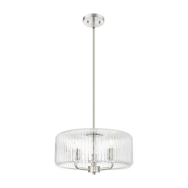 Windsor 3 Light Stem Hung Pendant 9.25 Inch and 16 Inch Wide by Innovations - 436-3S-SN-G436-16CL