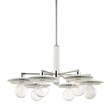 Milla 6 Light Oversized Chandelier by Mitzi - H175806-PN/WH