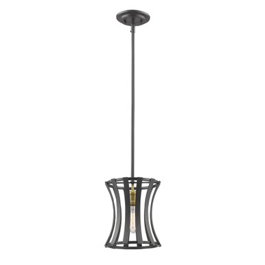 Geist 1 Light Small Pendant 8.5 Inch Wide by Z-Lite - 446MP8-BZGD