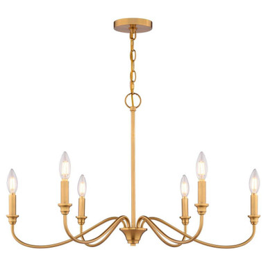 Annabelle 6 Light Chandelier 18.75 Inch Tall and 30 Inch Wide by Vaxcel - H0318