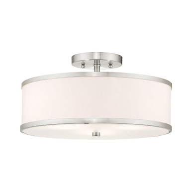 Park Ridge 3 Light 15 Inch Wide Steel Semi Flush Mount by Livex - 6368-91
