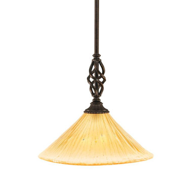 Elegante 1 Light Medium Stem Pendant 12 Inch Wide by Toltec - 80-DG-700