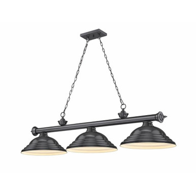Cordon 3 Light Billiard 14 x 14 Inch by Z-Lite 2306-3BP-SBP - 2306-3BP-SBP