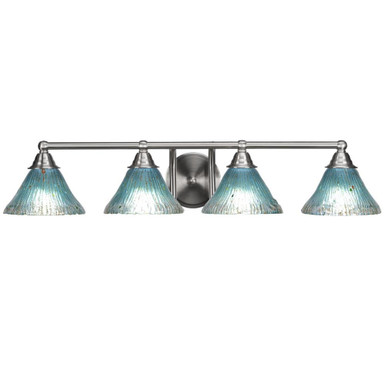Paramount 4 Light Crystal Glass Vanity Light 32.25 Inch Length by Toltec - 3424-BN-458