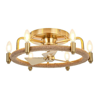 3 Blade Flush Ceiling Fan with Light Kit 20 Inch Wide by BSH - 2615-BEL-5329393