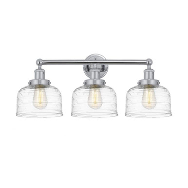 Bell 3 Light Vanity Light with Platedsmoke Glass by Innovations - 616-3W-G713