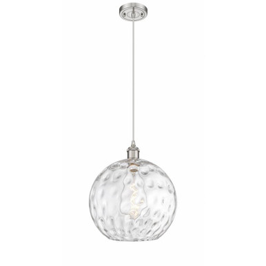 Athens Water Glass 1 Light Steel Medium Pendant by Innovations - 516-1P-SN-G1215-12