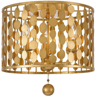 Layla 3 Light 15 Inch Wide Flush Mount by Crystorama - 544