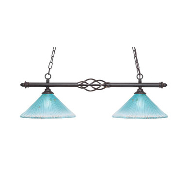 Elegante 2 Light Medium Linear Island Pendant 32 Inch Length by Toltec - 862-12-10-32