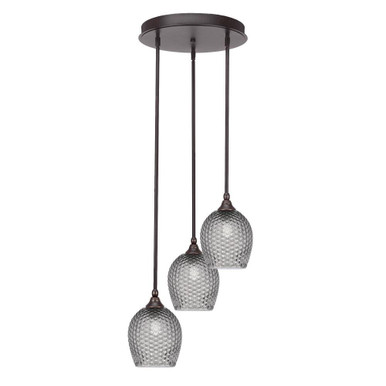 Empire 3 Light Steel Medium Pendant 15.75 Inch Wide by Toltec - 2143-1575-1375