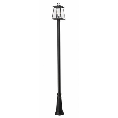 Broughton 2 Light Outdoor Post Mount Light 113.25 x 10.25 In by Z-Lite - 521PHMR-519P-BK
