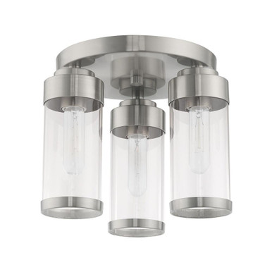 Hillcrest 3 Light 12 Inch Wide Flush Mount by Livex - 40474-91