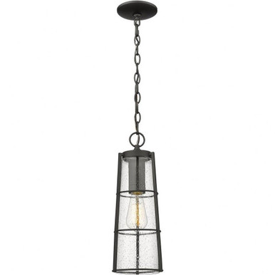 Helix 1 Light Mini Outdoor Chain Pendant 17.25 Inch Tall by Z-Lite - 591CHB-BK