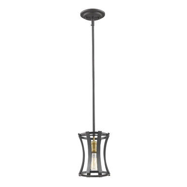 Geist 1 Light Small Pendant 6.5 Inch Wide by Z-Lite - 446MP6-BZGD
