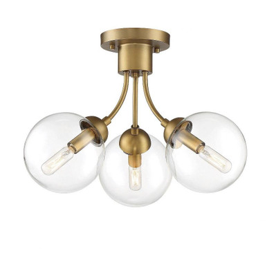 3 Light 16 Inch Wide Modern Semi Flush Mount by Meridian - M60060