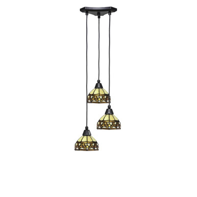Europa 3 Light Medium Pendant 14.25 Inch Wide by Toltec - 28-1425-65-