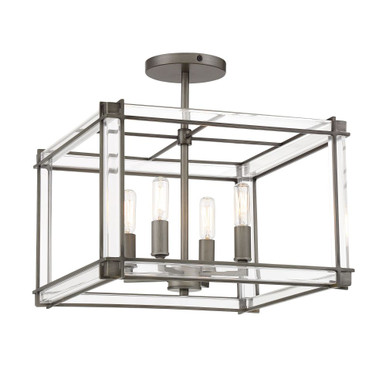 Langen Square 4 Light 15 Inch Wide Semi Flush Mount by Minka Lavery - 3859-756