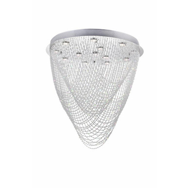Wave 13 Light 32 Inch Wide Flush Mount by CWI - 6614C32C-R (H:32)