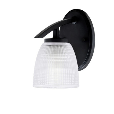Kurve 1 Light Clear Ribbed Glass Wall Sconce by Toltec - 3720-GP-500