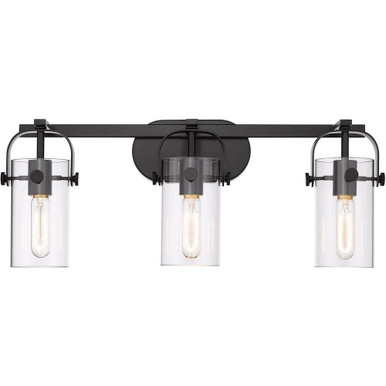 Pilaster 3 Light Vanity Light by Innovations - 423-3W-BK-4CL
