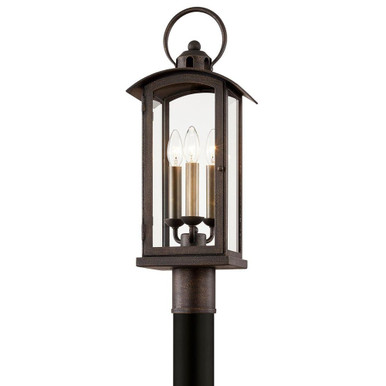 Chaplin 3 Light Outdoor Post Mount 24 x 8.5 Inches by Troy - P7445-VBZ