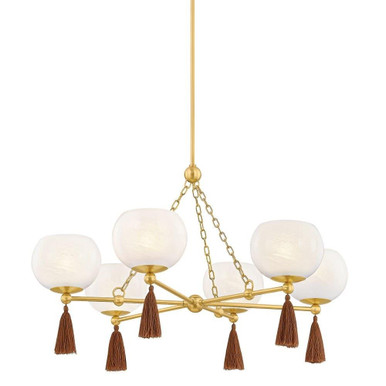 Niya 6 Light Chandelier 20.5 Inch Tall and 35.5 Inch Wide by Mitzi - H1039806-AGB