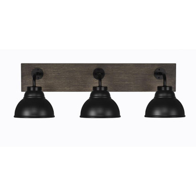 Oxbridge 3 Light Metal Shade Vanity Light 27.75 Inches Length by Toltec - 1773-MBDW-427-MB