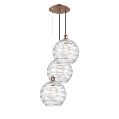 Athens Deco Swirl 3 Light Cord Hung Multi Pendant 40.88X18.5 by Innovations - 113B-3P-G1213-12