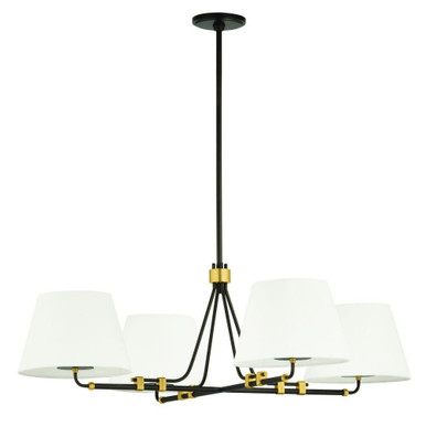 Crown Heights 4 Light Chandelier 16.25 Inch X 46 Inch Wide by Hudson Valley - 1064-AGB/DB